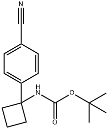 1-(4-氰基苯基)环丁基氨基甲酸叔丁酯 结构式