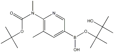 6-(tert-Butyloxycarbonyl-methylamino)-5-methylpyridine-3-boronic acid pinacol ester 结构式