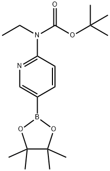 6-(N-BOC-乙基氨基)吡啶-3-硼酸频哪酯 结构式