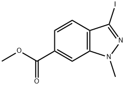 METHYL 3-IODO-1-METHYLINDAZOLE-6-CARBOXYLATE 结构式