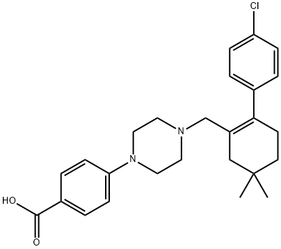 4-[4-[[2-(4-氯苯基)-5,5-二甲基-1-环己烯]甲基]-1-哌嗪基]苯甲酸 结构式