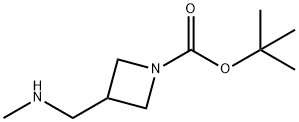 3-[(甲基氨基)甲基]氮杂环丁烷-1-羧酸叔丁酯 结构式