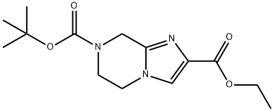 7-BOC-5,6,7,8-四氢咪唑并[1,2-A]吡嗪-2-甲酸乙酯 结构式