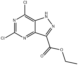 5,7-二氯-1H-吡唑并[4,3-D]嘧啶-3-甲酸乙酯 结构式