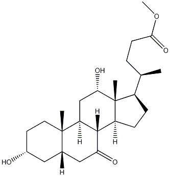 (3ALPHA,5BETA,12ALPHA)-3,12-二羟基-7-酮基胆烷-24-酸甲酯 结构式