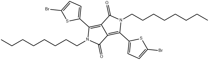 3,6-双(5-溴-2-噻吩基)-2,5-二氢-2,5-二辛基吡咯并[3,4-C]吡咯-1,4-二酮 结构式