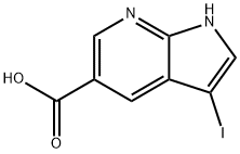 3-碘-7-氮杂吲哚-5-甲酸 结构式