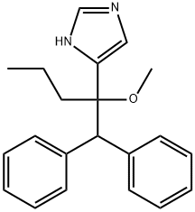 4-[1-(二苯基甲基)-1-甲氧基丁基]-1H-咪唑 结构式