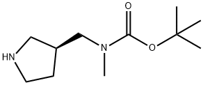 N-甲基-N-[(3S)-3-吡咯烷基甲基]氨基甲酸叔丁酯 结构式