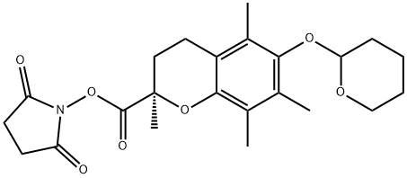 (2R)-6-(四氢-2H-吡喃-2-氧基)-2,5,7,8-四甲基苯并二氢吡喃-2-羧酸琥珀酰亚胺酯 结构式