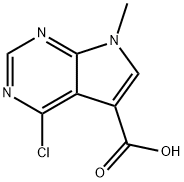4-Chloro-7-methyl-7H-pyrrolo[2,3-d]pyrimidine-5-carboxylic acid 结构式