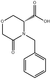 (R)-4-苄基-5-氧代-3-吗啉甲酸 结构式