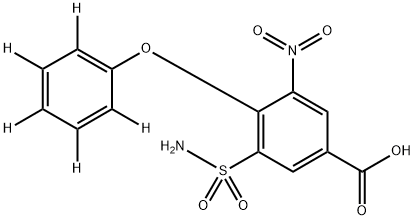 3-硝基-4-(五氘苯氧基)-5-氨基磺酰基苯甲酸 结构式