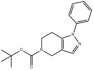 5-BOC-1-苯基-1,4,6,7-四氢吡唑并[4,3-C]吡啶 结构式