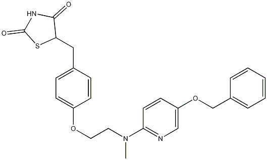 5-{4-[2-[(5-Benzyloxypyridin-2-yl)methylamino]ethoxy]benzyl}thiazolidine-2,4-dione 结构式