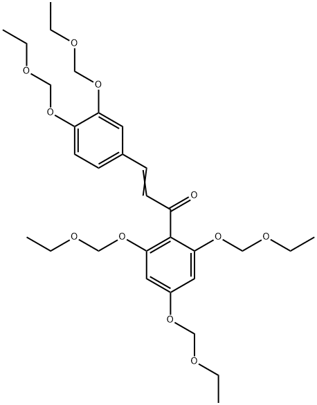 3-[3,4-Bis(ethoxymethoxy)phenyl]-1-[2,4,6-tris(ethoxymethoxy)phenyl]-2-propen-1-one 结构式