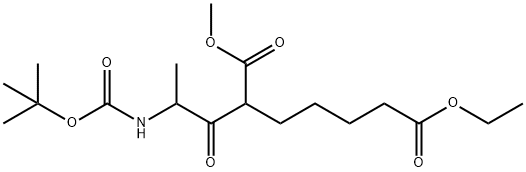 2-[2-(N-Boc-amino)propionyl]heptanedioic Acid 7-Ethyl Ester 1-Methyl Ester 结构式