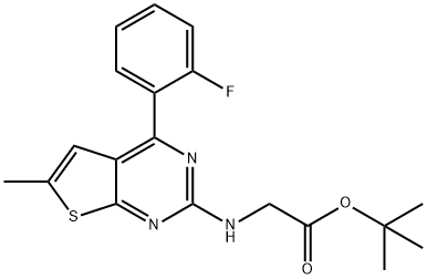 tert-Butyl 2-[4-(2-Fluorophenyl)-6-methylthieno[2,3-d]pyrimidin-2-ylamino]acetate 结构式