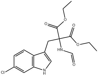Diethyl (6-Chloro-2-indolylmethyl)formamido-malonate 结构式