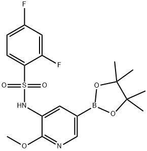 2,4-二氟-N-[2-(甲氧基)-5-(4,4,5,5-四甲基-1,3,2-二氧杂硼烷-2-基)-3-吡啶基]苯磺酰胺 结构式