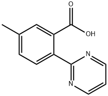 2-(2-嘧啶基)-5-甲基苯甲酸 结构式