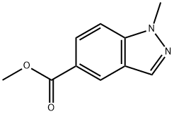 1-甲基-1H-吲唑-5-羧酸甲酯 结构式