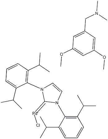 氯化[[1,3-双(2,6-二异丙苯基)咪唑-2-亚基](N,N-二甲基-3,5-二甲氧苄胺基)钯(II)] 结构式