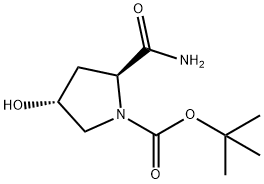 (2S,4R)-1-BOC-2-氨基甲酰基-4-羟基吡咯烷 结构式