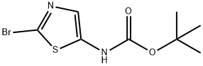 2-溴噻唑-5-氨基甲酸叔丁基酯 结构式
