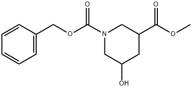 1-CBZ-5-羟基-3-哌啶甲酸甲酯 结构式
