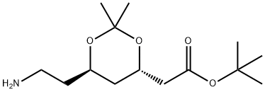 (4S,TRANS)-6-氨乙基-2,2-二甲基-1,3-二氧六环-4-乙酸叔丁酯 结构式