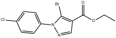5-溴-1-(4-氯苯基)-1H-吡唑-4-羧酸乙酯 结构式