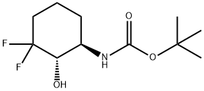 RAC-叔丁基N-[(1R,2S)-3,3-二氟-2-羟基环己基]氨基甲酸酯,反式 结构式