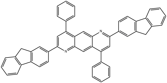 2,7-二(9H-芴-2-基)-4,9-二苯基吡啶并[2,3-G]喹啉 结构式