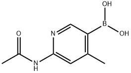 6-acetamido-4-methylpyridine-3-boronic acid 结构式