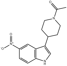 1-[4-(5-硝基-1H-吲哚-3-基)-1-哌啶基]乙酮 结构式