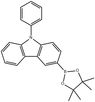 9-苯基-9H-咔唑-3-硼酸哪醇酯 结构式