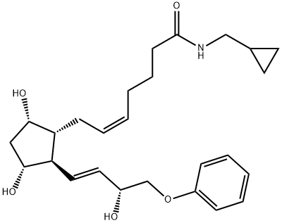 (5Z)-N-(环丙甲基)-7-[(1R,2R,3R,5S)-3,5-二羟基-2-[(1E,3R)-3-羟基-4-苯氧基-1-丁烯基]环戊基]-5-庚烯酰胺 结构式
