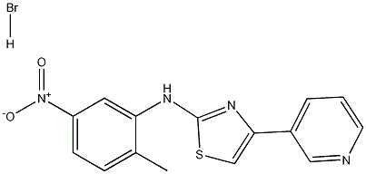 N-(2-甲基-5-硝基苯基)-4-(3-吡啶基)-2-噻唑胺氢溴酸盐 结构式
