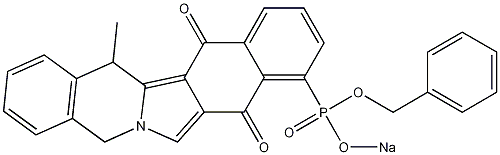 9-[(Benzyloxy)(sodiooxy)phosphinyl]-14-methyl-5,14-dihydrobenz[5,6]isoindolo[2,1-b]isoquinoline-8,13-dione 结构式