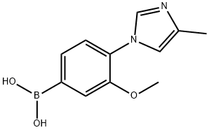 3-甲氧基-4-(4-甲基-1H-咪唑-1-基)苯硼酸 结构式