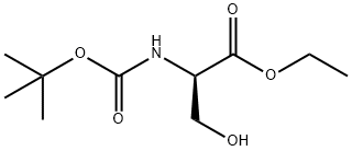 N-[叔丁氧羰基]-D-丝氨酸乙酯 结构式