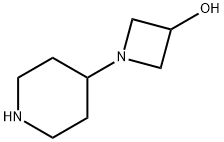 1-(4-哌啶基)-3-羟基氮杂环丁烷 结构式