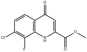 7-氯-8-氟-4-羟基喹啉-2-甲酸甲酯 结构式