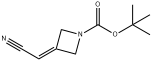 3-(氰基亚甲基)氮杂环丁烷-1-甲酸叔丁酯 结构式