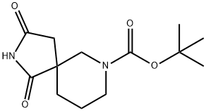 1,3-二氧代-2,7-二氮杂螺[4.5]癸烷-7-甲酸叔丁酯 结构式