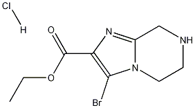 3-溴-5,6,7,8-四氢咪唑并[1,2-A]吡嗪-2-羧酸乙酯盐酸盐 结构式
