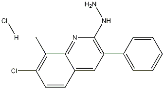 7-Chloro-2-hydrazino-8-methyl-3-phenylquinoline hydrochloride 结构式
