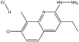 7-Chloro-3-ethyl-2-hydrazino-8-methylquinoline hydrochloride 结构式