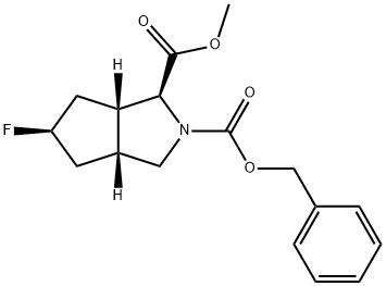 (1S)-2-benzyl 1-methyl 5-fluorohexahydrocyclopenta[c]pyrrole-1,2(1H)-dicarboxylate 结构式